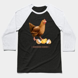 Chicken Chick Baseball T-Shirt